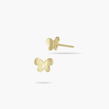 14k Solid Gold Folded Butterfly Stud Earrings