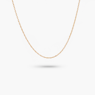 14k Solid Yellow Gold Tiny Rope Necklace