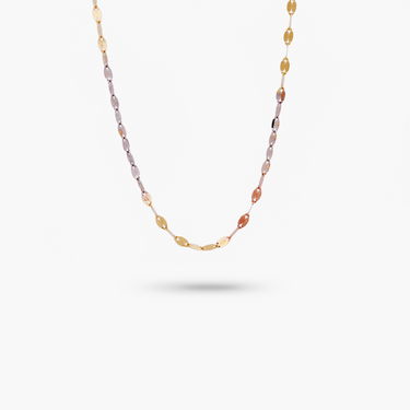 14k Solid Gold Tri-color Mariner Necklace