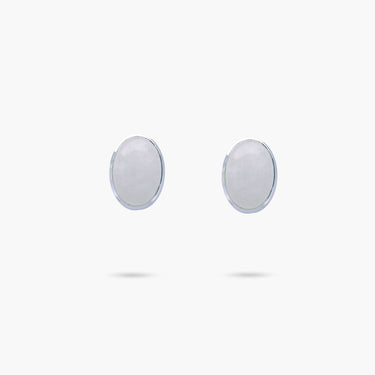 Amare Wear White Quartz Statement Stud Earrings Sterling Silver