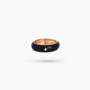 Amare Wear Men's • All Gender Northstar Black Enamel Ring
