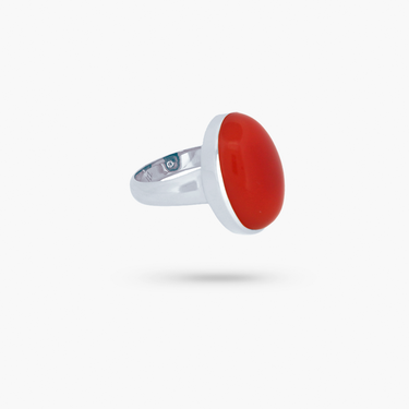 Amare Wear Men's • All Gender SS Cocktail Red Onyx Stone Ring_Side