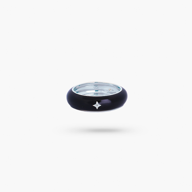 Amare Wear Men's • All Gender Northstar Black Enamel Ring