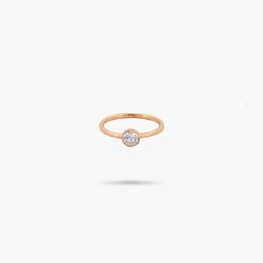 Amare Wear White Topaz Solitaire Ring- April Birthstone