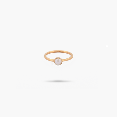 Amare Wear Petite Pinky Freshwater Pearl Solitaire Ring- June Birthstone