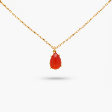 Amare Wear Teardrop Carnelian Necklace