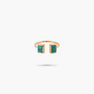 Amare Wear Baguette Turquoise Cuff Ring