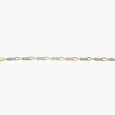 Gold and silver chain on a white background