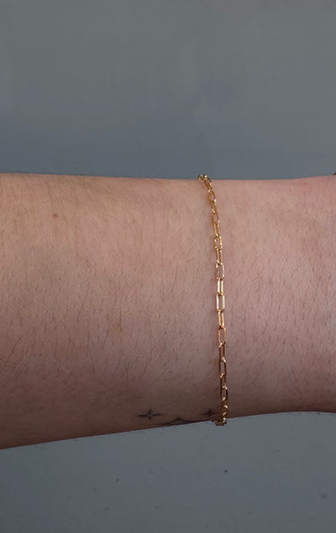 Gold filled chain on wrist