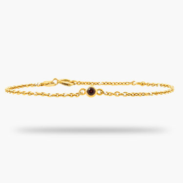 Solitaire Birthstone 14K Gold Bracelet