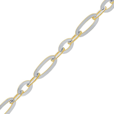 14k white and yellow gold figaro chain
