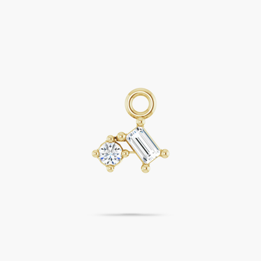 Amare Wear 14K Natural Diamond Dangle Charm .4 carats, duo diamonds