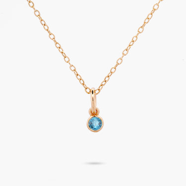 Celebration Bezel Set Necklace - Swiss Blue Topaz Gold Vermeil