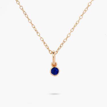 Celebration Bezel Set Necklace - Sapphire Gold Vermeil