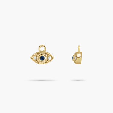 14k Evil Eye Diamond Dangle Charm