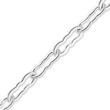 silver krinkle shaped link chain