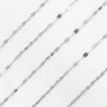 silver chain with flat shiny links