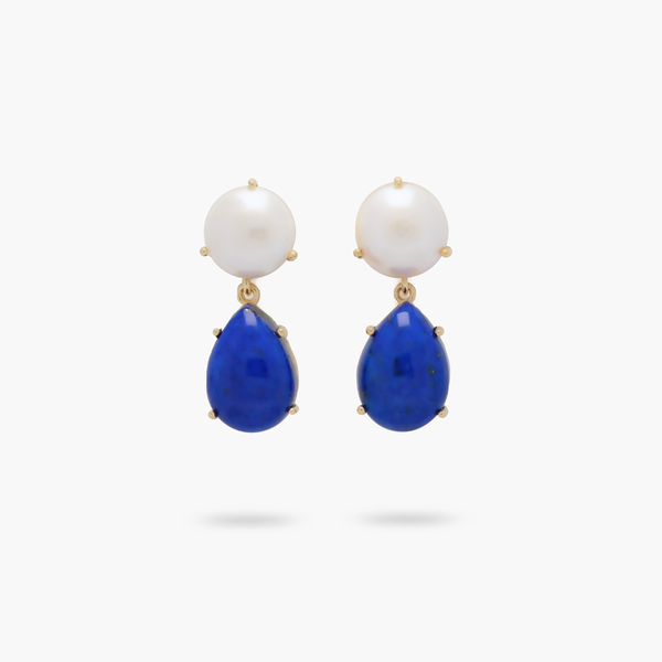 Freshwater Pearl and Lapis Statement Earring – AMARE WEAR