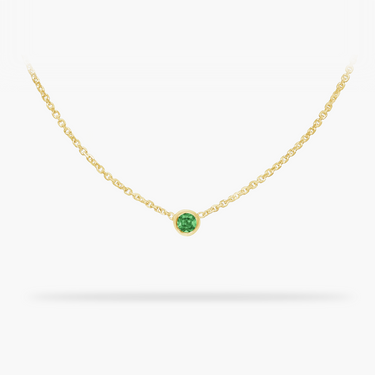 Birthday Necklace August - Peridot 14k gold necklace | Amare Wear Handmade Jewelry | Permanent Jewelry | Fine Jewelry | San Francisco