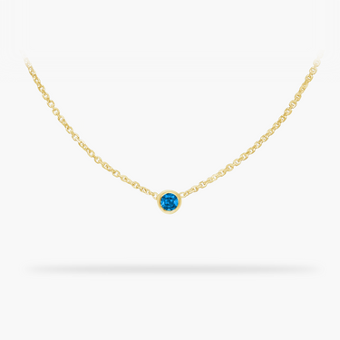Blue Topaz 14k gold necklace - Amare Wear Handmade Jewelry | Permanent Jewelry | Fine Jewelry | San Francisco