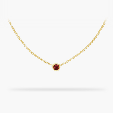 Garnet 14k Gold Necklace January birthstone Amare Wear Handmade Jewelry | Permanent Jewelry | Fine Jewelry | San Francisco