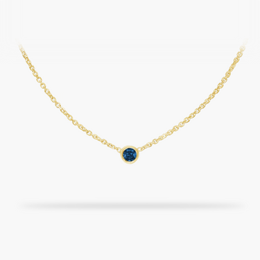 Blue Sapphire 14K gold necklace | Amare Wear Handmade Jewelry | Permanent Jewelry | Fine Jewelry | San Francisco
