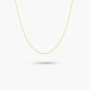 14k Solid Yellow Gold 2mm Curb Chain Necklace