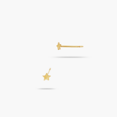 14k Solid Gold Tiny Star Stud Earrings