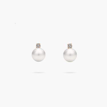 Amare Wear Princess Akoya Pearl Diamond Earrings