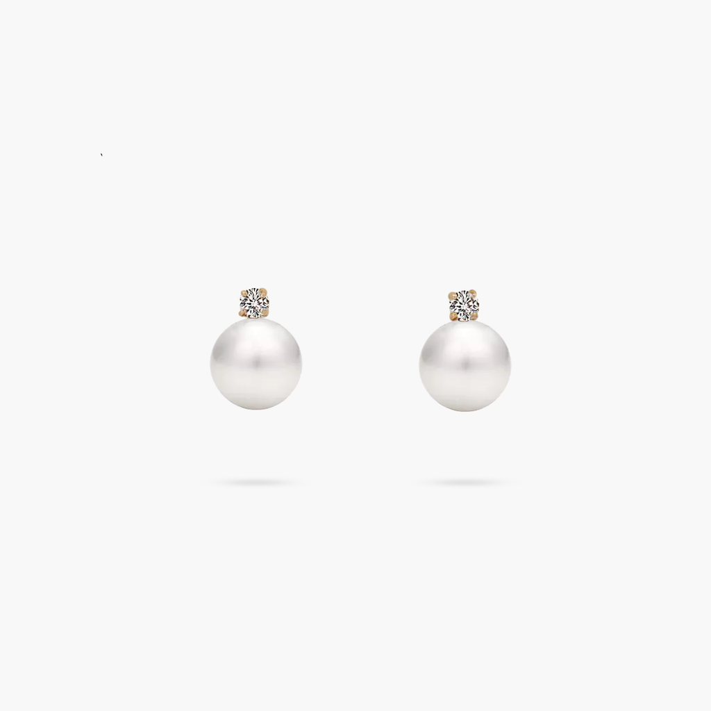 Amare Wear Princess Akoya Pearl Diamond Earrings