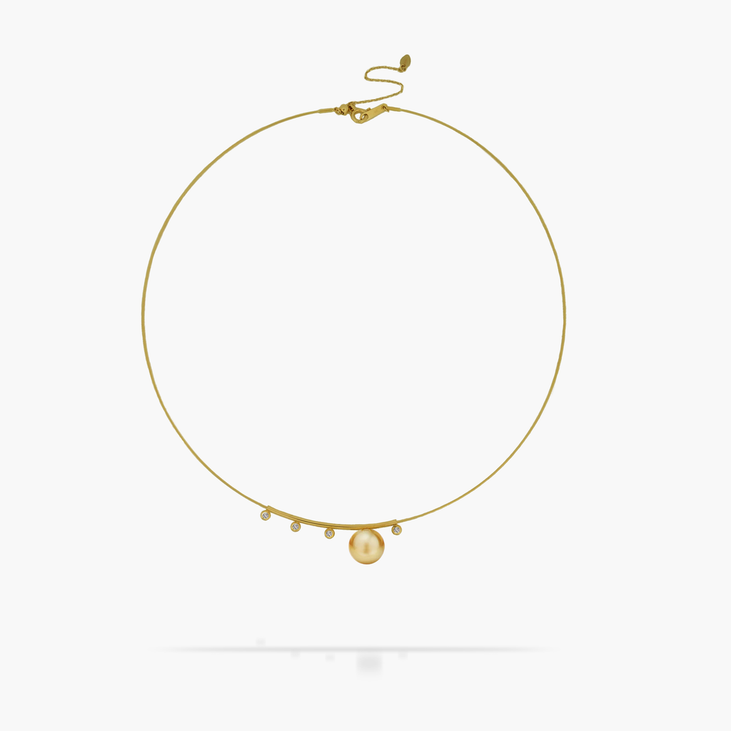 Amare Wear Gold South Sea Pearl Diamond Majesty Choker