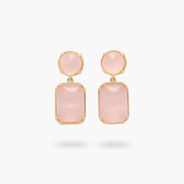 Amare Wear Rose Quartz Statement Earrings