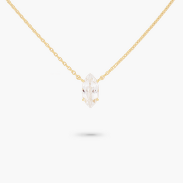 Amare Wear April Marquise Birthstone Necklace White Topaz