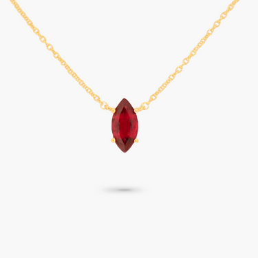 Amare Wear January Marquise Birthstone Necklace Garnet