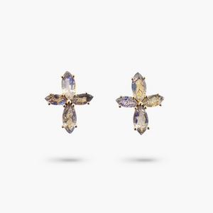 Amare Wear Marquise Flower Labradorite Earring Studs