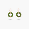 Amare Wear Petite Oriental Inspired Freshwater Pearl and Rare Jade Dangle Earrings