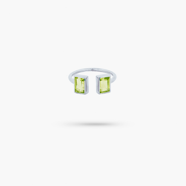 Amare Wear Baguette Peridot Cuff Ring