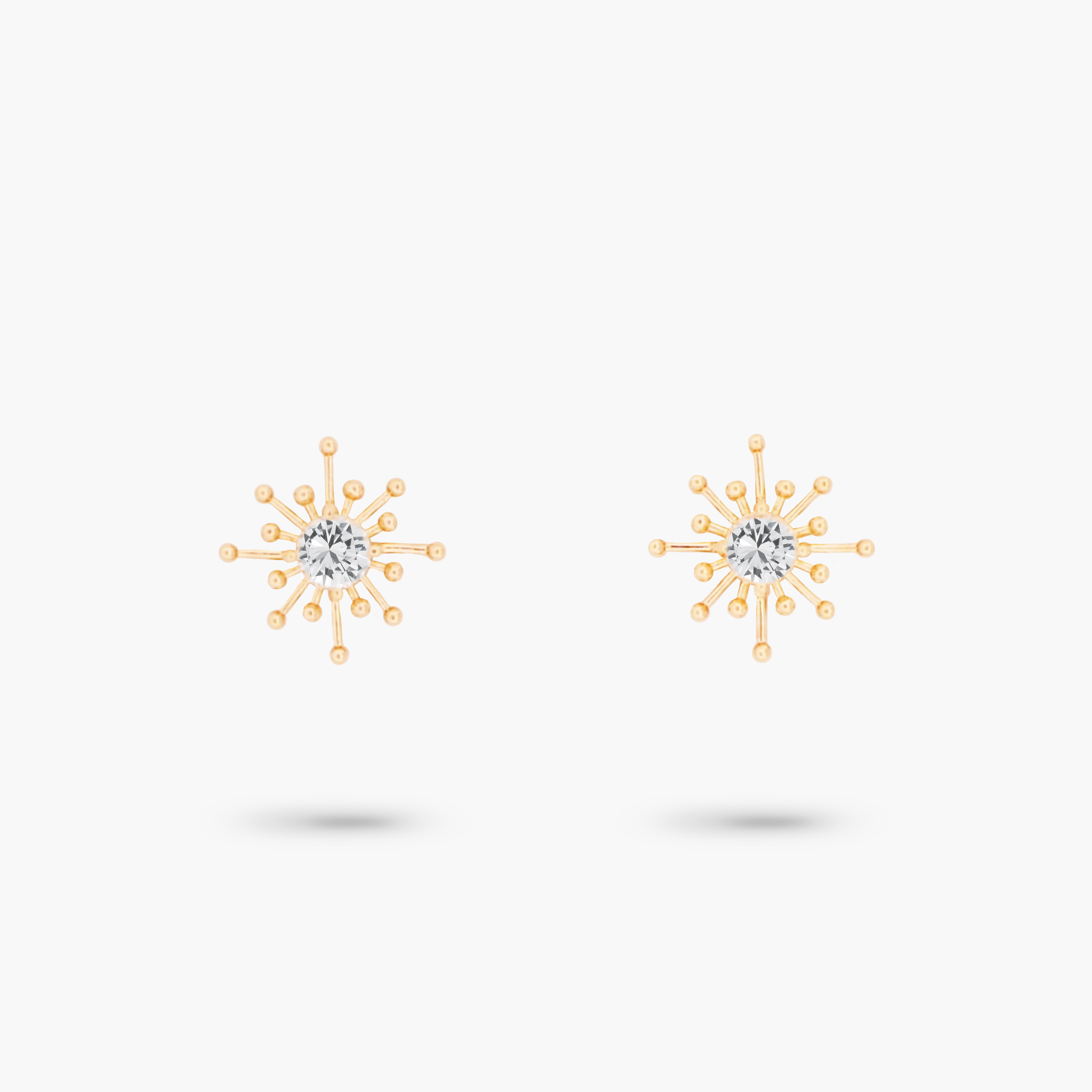 Amare Wear White Topaz Starburst Stud Earring