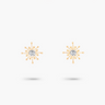 Amare Wear White Topaz Starburst Stud Earring