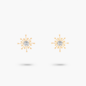 Amare Wear White Topaz Starburst Stud Earring