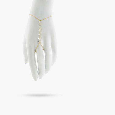 Amare Wear Gold Hand Chain with Crystal