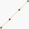 14k gold chain with blue sapphire gems