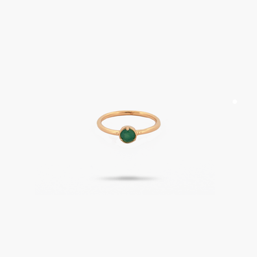 Amare Wear Green Aventurine Solitaire Ring- May Birthstone