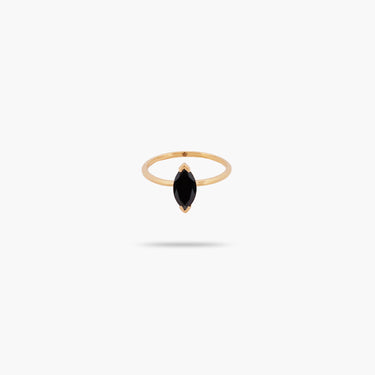 Amare Wear Black Spinel Marquise Solitaire Ring