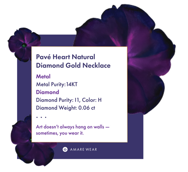 Pavé Heart Natural Diamond Gold Necklace