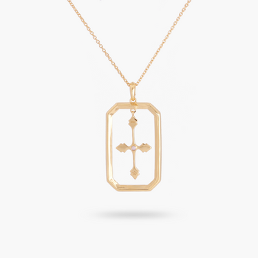 Amare Wear Cross dangle Necklace with Pearl