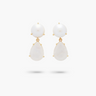 Freshwater Pearl and Teardrop Moonstone Statement Earring