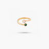 Amare Wear Dual Green Aventurine with Freshwater Pearl Coil Ring