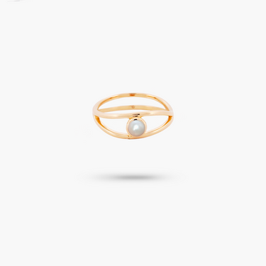 Amare Wear Freshwater Pearl Evil Eye Ring