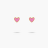 Amare Wear Pink Heart Enamel 24k Gold Vermeil Studs